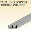 PROFILO A CANALINO DOPPIO IN  ALLUMINIO 20 X 18 X 1 MT.2  ARGENTO