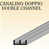 PROFILO A CANALINO DOPPIO IN  ALLUMINIO 16 X  7 X 1 MT.2  ARGENTO