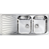 LAVELLO DA INCASSO "CM COMETA" INOX SALDATO 116 X 50 CM. 2 VASCHE A DESTRA