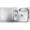 LAVELLO DA INCASSO "CM COMETA" INOX SALDATO 100 X 50 CM. 2 VASCHE A DESTRA