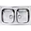 LAVELLO DA INCASSO "CM SIROS" INOX STAMPATO  79 X 50 CM. 2 VASCHE