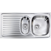 LAVELLO DA INCASSO "CM SIROS" INOX STAMPATO 100 X 50 CM. 2 VASCHE A DESTRA