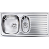 LAVELLO DA INCASSO "CM SIROS" INOX STAMPATO 100 X 50 CM. 2 VASCHE A SINISTRA