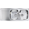 LAVELLO DA INCASSO "CM SIROS" INOX STAMPATO 116 X 50 CM. 2 VASCHE A DESTRA