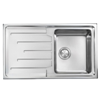 LAVELLO DA INCASSO "CM BRANDO" INOX SALDATO  86 X 50 CM. 1 VASCA A DESTRA