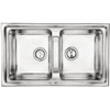 LAVELLO DA INCASSO "CM BRANDO" INOX SALDATO  86 X 50 CM. 2 VASCHE