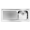 LAVELLO DA INCASSO "CM AURORA" INOX SALDATO 116 X 50 CM. 1 VASCA A DESTRA