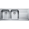 LAVELLO DA INCASSO "FRANKE LOGICA" INOX DEKOR 116 X 50 CM. 2 VASCHE A SINISTRA