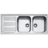 LAVELLO DA INCASSO "FRANKE RADAR" INOX SALDATO 116 X 50 CM. 2 VASCHE A DESTRA