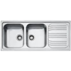 LAVELLO DA INCASSO "FRANKE RADAR" INOX SALDATO 116 X 50 CM. 2 VASCHE A SINISTRA